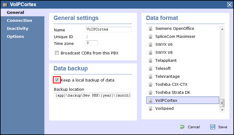 TIM Enterprise PBX General Properties